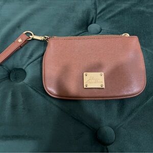 Ralph Lauren Brown Leather Wristlet